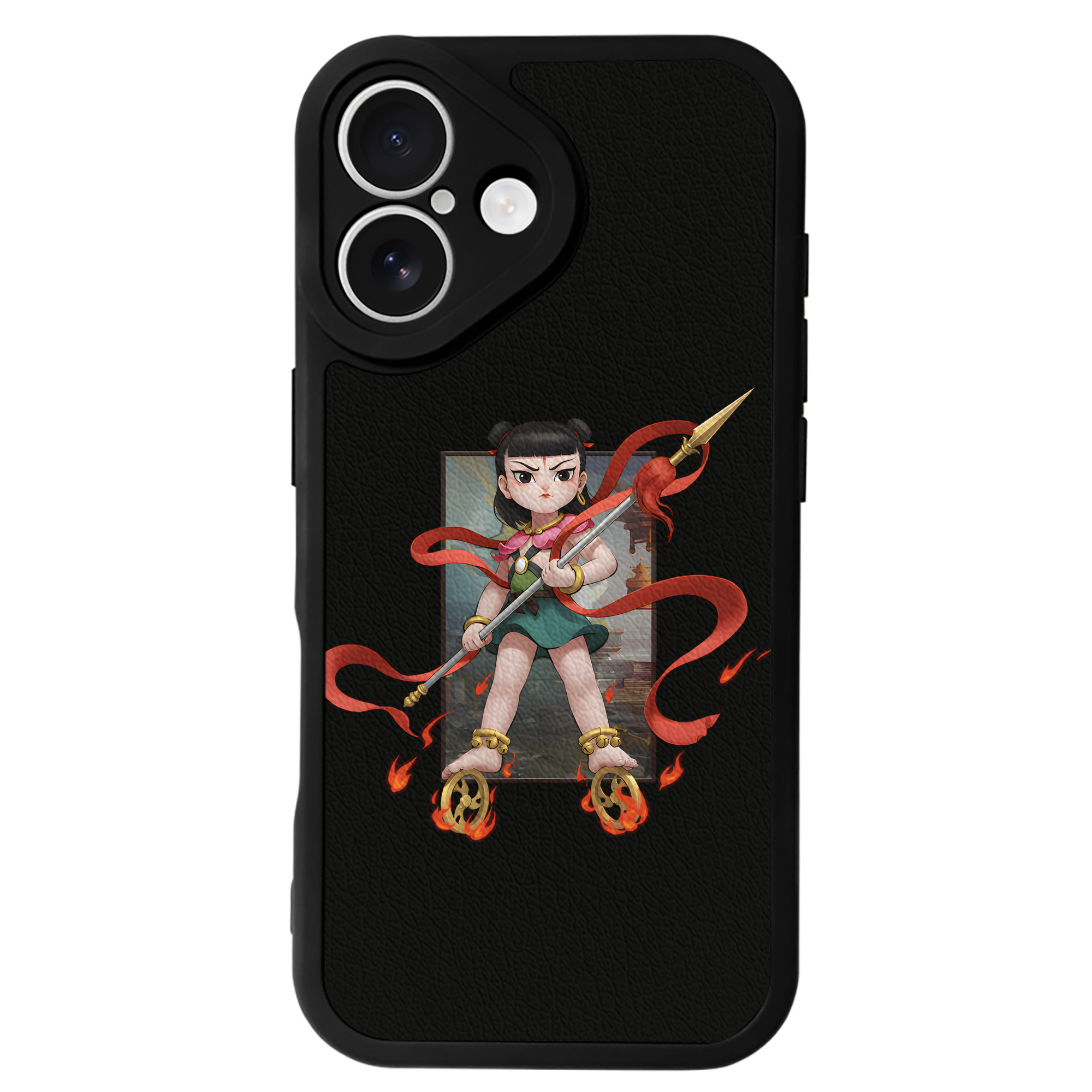（画像用） Ne Zha 2 ナタ 魔童の大暴れ 【iPhone 16シリーズ対応】シリコンスマホケース（レザー調） 材質：シリコン